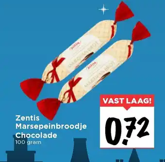 Vomar Voordeelmarkt Zentis Marsepeinbroodje Chocolade 100g aanbieding