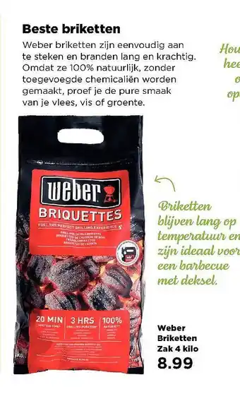 PLUS Weber Briketten Zak 4 Kilo aanbieding