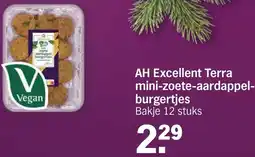 Albert Heijn AH Excellent Terra mini-zoete aardappelburgertjes aanbieding