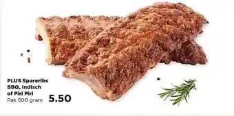 PLUS Plus Spareribs BBQ, Indisch Of Piri Piri 500g aanbieding