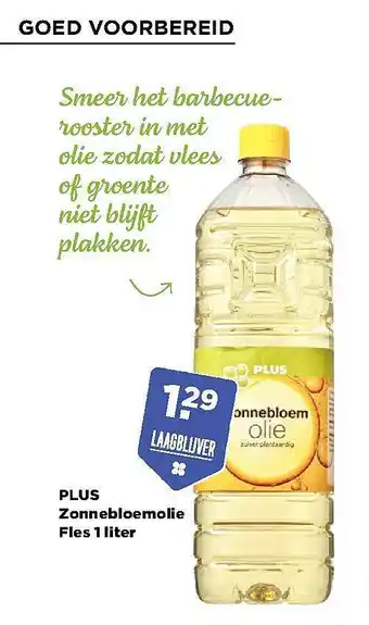 PLUS Plus Zonnebloemolie Fles 1 Liter aanbieding