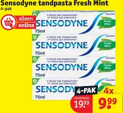 Kruidvat Sensodyne tandpasta Fresh Mint aanbieding