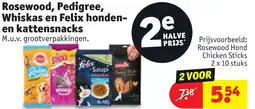 Kruidvat Rosewood, Pedigree, Whiskas en Felix honden- en kattensnacks aanbieding