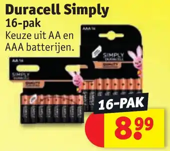 Kruidvat Duracell Simply 16-pak aanbieding