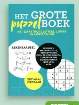 Boekenvoordeel Het grote puzz Puzzelboek met extra grote letters, cijfers en afbeeldingen aanbieding