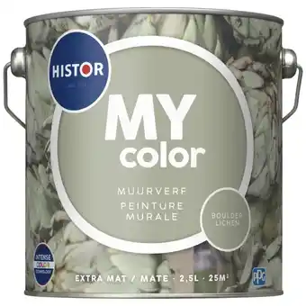 Bol.com Histor MY Color Muurverf Extra Mat - Reinigbaar - Extra Dekkend - 2.5L - Boulder Lichen - Lichtgroen aanbieding