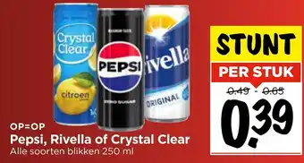 Vomar Voordeelmarkt Pepsi, Rivella of Crystal Clear aanbieding