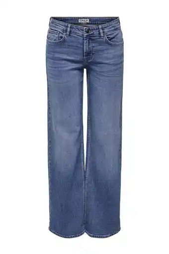 Wehkamp ONLY low waist wide leg jeans ONLJUDY medium blue denim aanbieding