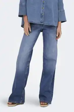 Wehkamp ONLY low waist wide leg jeans ONLJUDY medium blue denim aanbieding