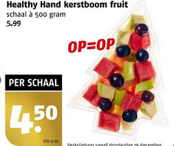 Poiesz Healthy Hand kerstboom fruit aanbieding