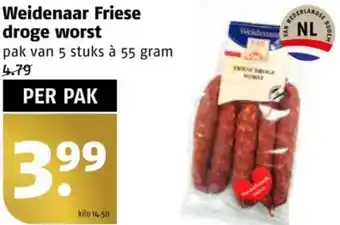 Poiesz Weidenaar Friese droge worst aanbieding