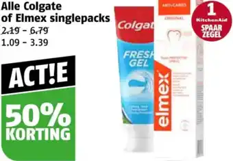 Poiesz Alle Colgate of Elmex singlepacks aanbieding