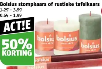 Poiesz Bolsius stompkaars of rustieke tafelkaars aanbieding