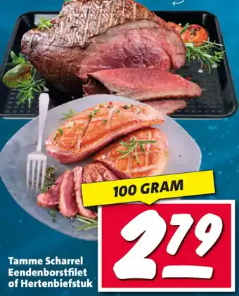 Nettorama Tamme Scharrel Eendenborstfilet of Hertenbiefstuk aanbieding