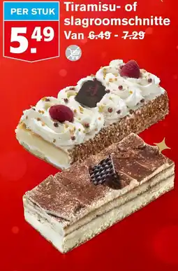 Hoogvliet Tiramisu of slagroomschnitte aanbieding