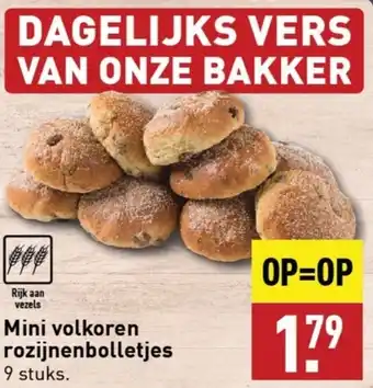 ALDI Mini volkoren rozijnenbolletjes aanbieding