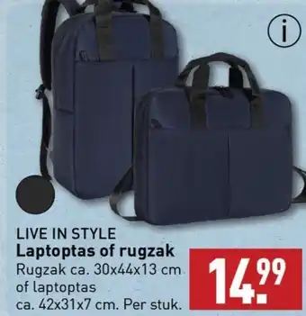 ALDI Laptoptas of rugzak Rugzak aanbieding