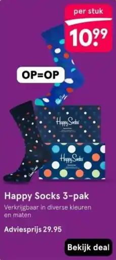 Etos Happy Socks 3-pak aanbieding