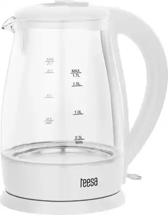 Bol.com Teesa TSA1511W - Elektrische glazen waterkoker 17 liter wit aanbieding