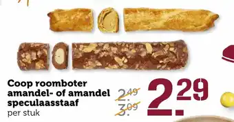 Coop Coop roomboter amandel- of amandel speculaasstaaf aanbieding