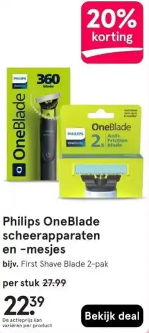 Etos Philips OneBlade scheerapparaten en mesjes aanbieding