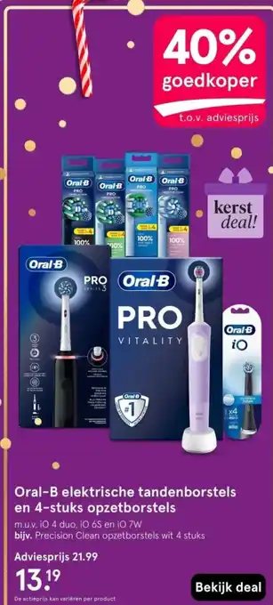 Etos Oral-B elektrische tandenborstels en 4-stuks opzetborstels aanbieding