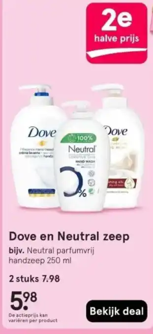 Etos Dove en Neutral zeep aanbieding