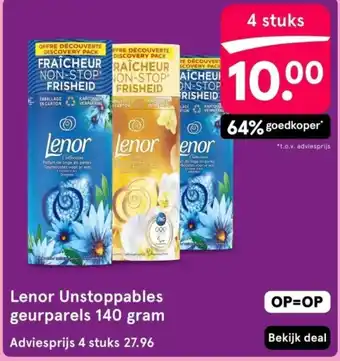 Etos Lenor Unstoppables geurparels aanbieding