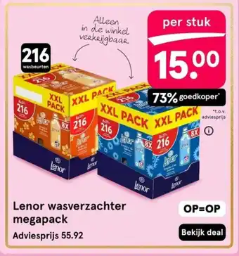 Etos Lenor wasverzachter megapack aanbieding