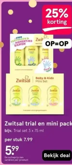 Etos Zwitsal trial en mini pack aanbieding