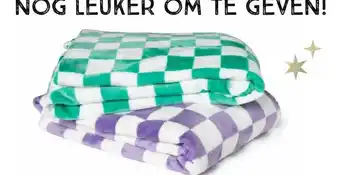 Xenos PLAID GEBLOKT GROEN/WIT 130X170 CM aanbieding