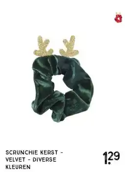 Xenos Scrunchie kerst - velvet - diverse kleuren aanbieding