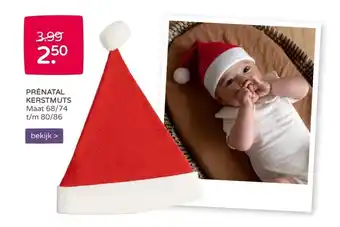 Prenatal PRÉNATAL KERSTMUTS Maat 68/74 t/m 80/86 aanbieding