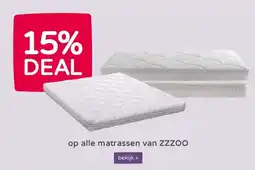 Prenatal 15% DEAL op alle matrassen van ZZZOO aanbieding