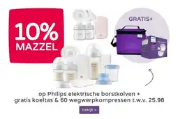 Prenatal 10% MAZZEL op Philips elektrische borstkolven + gratis koeltas & 60 wegwerpkompressen t.w.v. 25.98 aanbieding