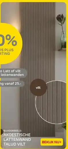 Praxis AKOESTISCHE LATTENWAND TALUD VILT aanbieding