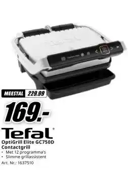 MediaMarkt Tefal OptiGrill Elite GC750D Contactgrill aanbieding