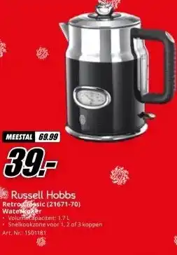 MediaMarkt Russell Hobbs Retro basic (21671-70) Waterkaker aanbieding