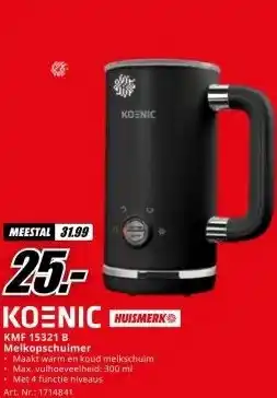 MediaMarkt KOENIC KMF 15321 B Melkopschuimer aanbieding