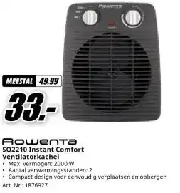 MediaMarkt Rowenta SO2210 Instant Comfort Ventilatorkachel aanbieding