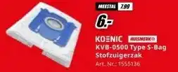 MediaMarkt KOENIC HUISMERK KVB-0500 Type S-Bag Stofzuigerzak aanbieding