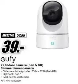 MediaMarkt cufy 2K Indoor camera (pan & tilt) Slimme binnencamera aanbieding