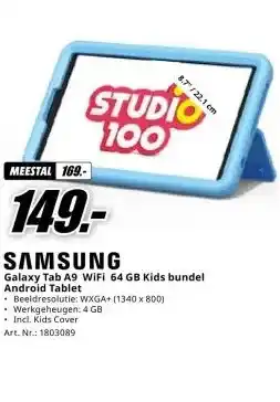 MediaMarkt SAMSUNG Galaxy Tab A9 WiFi 64 GB Kids bundel Android Tablet aanbieding