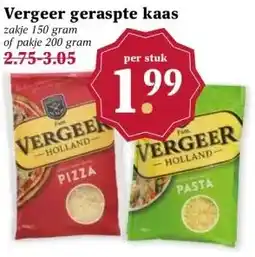 MCD Supermarkt Vergeer geraspte kaas aanbieding