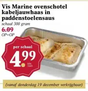 MCD Supermarkt Vis Marine ovenschotel kabeljauwhaas in paddenstoelensaus aanbieding