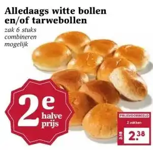 MCD Supermarkt Alledaags witte bollen en/of tarwebollen aanbieding