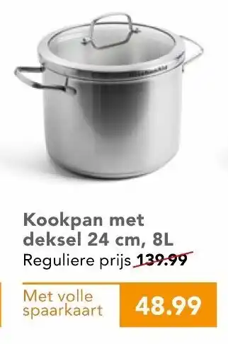 Coop Kookpan met deksel 21cm,  8L aanbieding