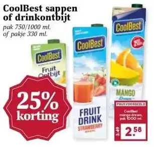 MCD Supermarkt CoolBest sappen of drinkontbijt aanbieding