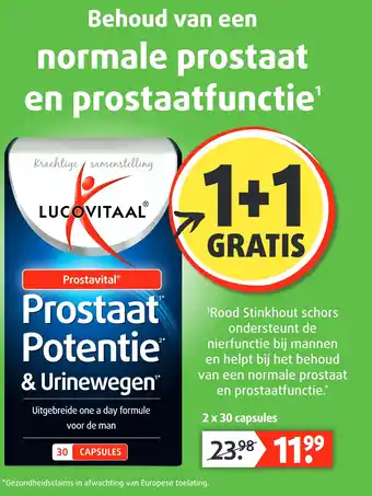 Lucovitaal Behoud van een normale prostaat en prostaatfunctie aanbieding