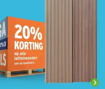 GAMMA 20%  korting op alle lattenwanden ook op maatwerk aanbieding